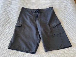 Quicksilver Board Shorts Men's 32 Dark Blue Tie Pocket Unlined 11" Inseam - Picture 1 of 11