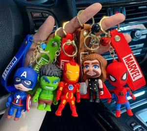 5 Stile Marvel Spider-Man Hulk PVC Taschen Aufhänger Anhänger Schlüsselanhänger Schlüsselringe 2,4" - Bild 1 von 9