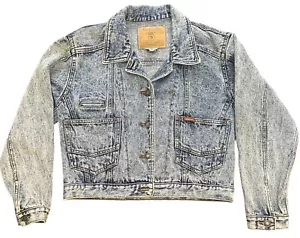 VINTAGE 1980s Jordache Cropped Denim Jeansjacke Blue Acid Wash Womens Small - Bild 1 von 4