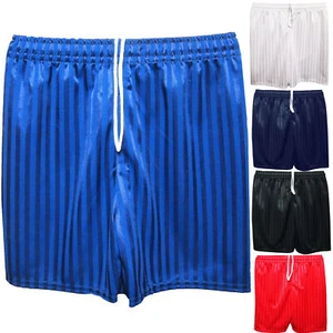 1-2 Pack Premium Boys Girls Football Shorts School Sports PE Stripe Shorts - Picture 1 of 3