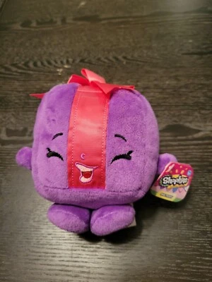 "Juguete de peluche Shopkins 7"" Miss Pressy púrpura regalo con lazo rosa nuevo con etiquetas" Foto 1 de 4