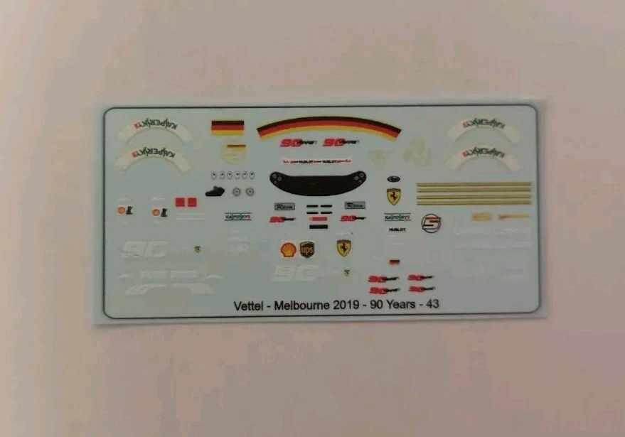 Ferrari SF90 Sebastian Vettel " Figure Decals " 90Years Melbourne 2019 1/43 - Bild 1 von 1