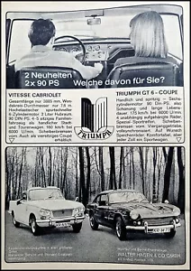 Triumph GT6 Coupe, Vitesse Cabrio Cabriolet originale Werbung aus 1967 - Picture 1 of 2