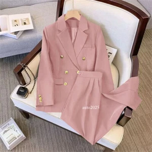 2Pcs Office Lady Set Women Tops Coat Outfit Blazer Suits Pants Sets Women's Suit - Picture 1 of 28
