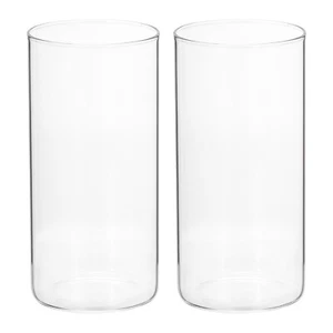 2 Pcs Glass Cylinder Vase 7.9"x3.3" Flower Vase Candle Holder Vase (34oz) - Picture 1 of 6