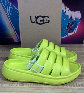 Ugg Key Lime Sport Yeah Neon Green Slingback Sandal Size 6 NEW - Picture 1 of 7