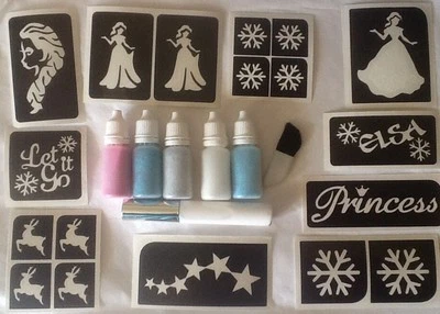 FROZEN THEMA GLITZER TATTOO KIT LET IT GO RENTIER ELSA EISPRINZESSIN - 90 Tats