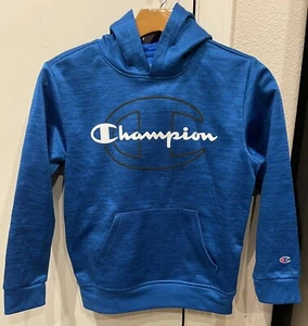 Champion Hoodie Big Logo Spell Out Blue Youth Size 8 - Picture 1 of 3