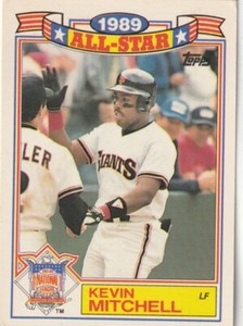 FREE SHIPPING-NRMINT-1990 Topps Glossy 1989 All-Stars Kevin Mitchell #6