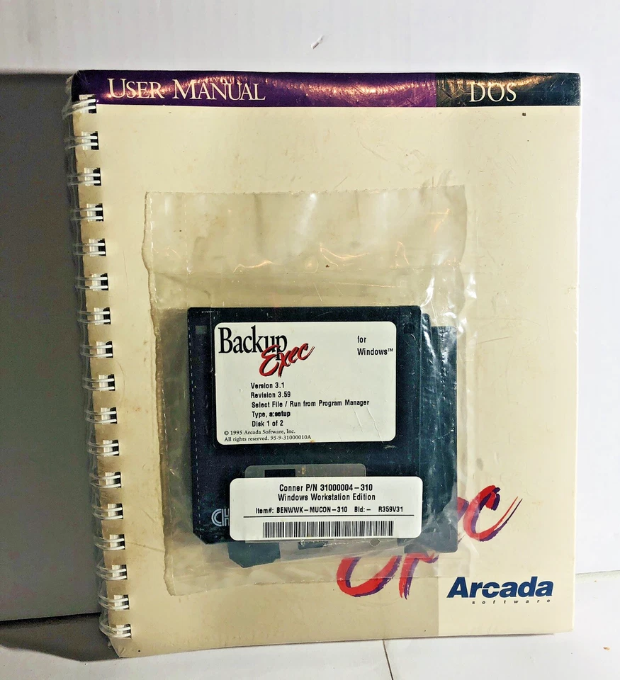 ARCADA Software Backup Exec For Windows (BENWWK-MUCON-310) 1995 v3.1 complete - Image 1 of 4