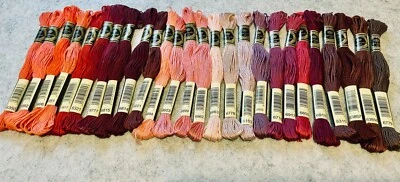 ROYAL BRODERIE Quality Embroidery Thread -VALUE MULTIPACK - RED-PINK-BURGUNDY, 24 skeins