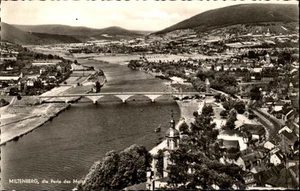 Miltenberg am Main alte Postkarte ~1960 Panorama Gesamtansicht Main-Brücke - Picture 1 of 1