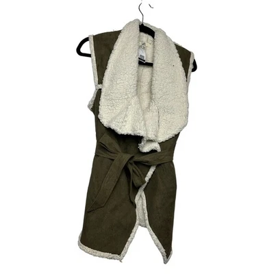Ya Los Angeles Large Sherpa Vest Tie Waist - Image 1 of 4