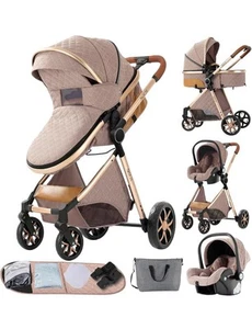 Passeggino trio 3in1 baby carrozzina ovetto bambini neonati vari colori - Foto 1 di 5