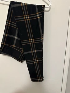 LuLaRoe Witchful Thinking TC Leggings Black, Gray, & Orange Plaid NWT - Picture 1 of 1