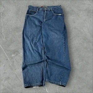 Pantalones de mezclilla Southpole para hombre 38x32 azul Y2K holgados pierna ancha patinador años 90 hip hop grunge de colección - Imagen 1 de 9
