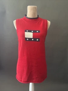 Camiseta sin mangas Tommy Hilfiger vintage rara acanalada para mujer talla L - Imagen 1 de 6