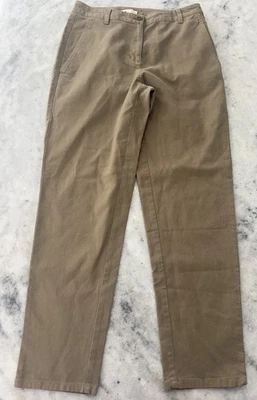 Eileen Fisher Pants Sz 4 Organic Cotton Hemp Blend Tapered Minimalist Tan Beige - Image 1 of 4