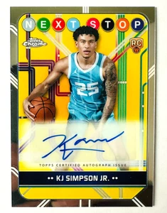 2024-25 Topps Chrome K.J. Simpson Jr. AUTO RC Hornets Rookie! - Picture 1 of 3