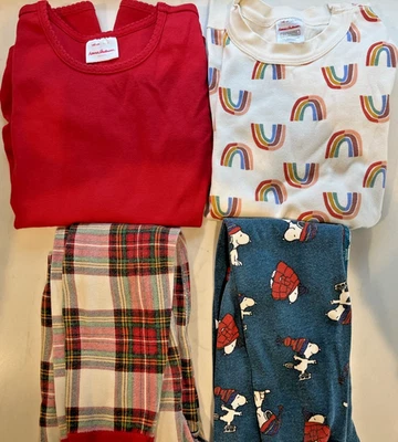 Hanna Andersson Girls 10 Organic Cotton Misc Pajama Lot with Red Top - Image 1 of 4