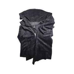 BCBGMAXAZRIA Fabian Chaleco Drapeado Imitación Gamuza Cremallera Asimétrica Moto Chaqueta Para Mujer - Imagen 1 de 10