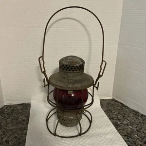 Antigua linterna de ferrocarril Adlake de colección globo rojo 1-61 globo rojo Kero rara - Imagen 1 de 24