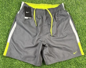 Neu mit Etikett Nike Badehose Sheds Water Gr. S grau limettengrün sportlich NEU - Bild 1 von 12