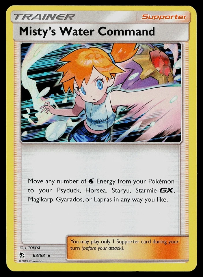 1x Misty's Water Command Holo Rare Hidden Fates 63/68 NM Pokemon TCG  - Image 1 of 1