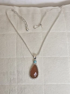 Collar Colgante JAY KING DTR Plata Esterlina Ámbar Turquesa Piedra Foto 1 de 4