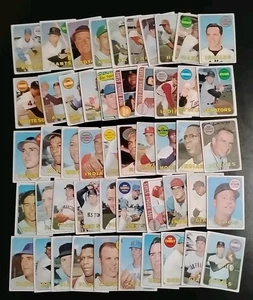 1969 Topps Baseball Lot - 50 Different Vintage Cards - W/ Dick Schofield - Picture 1 of 10