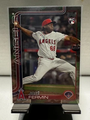 2025 Topps Update Series Jose Fermin #US338 Memorial Day Camo RC /25 Angels - Image 1 of 3