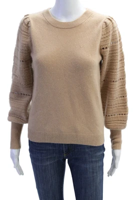 Elie Tahari Women Pullover Cashmere Crew Neck Sweater Beige Size XS - Image 1 of 4