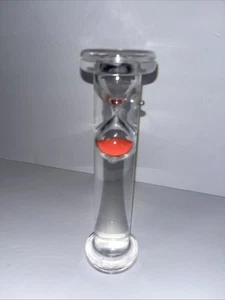 Vintage 8” Glass and  Liquid 5 Minute Sand Timer Hourglass Decor With Red Sand - Picture 1 of 6