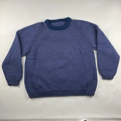 Suéter de Colección Tejido a Mano Hecho en Casa Azul 100% Algodón Para Hombres S Mujeres M Cuadrado Hecho a Mano Foto 1 de 4
