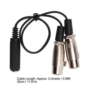 Cable 1/4in Female To Dual XLR Audio Splitter Adapter 3 Pin 30cm Len FY - Afbeelding 1 van 22