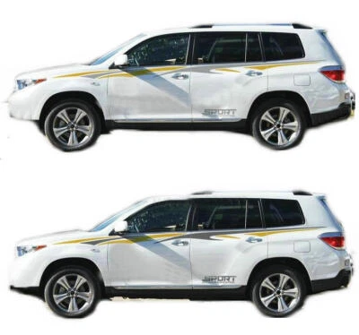 Kit de calcomanías deportivas gráficas para Toyota Highlander línea de cintura a rayas calcomanía de vinilo Foto 1 de 4