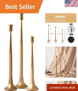 Industrial-Stil Gold Kegel Kerzenhalter 3er Set - 19,3”, 17”, 14” Höhen - Bild 1 von 9
