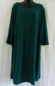 Madison Leigh Woman Dress Size 24W NWOT Green Polyester Blend 3/4 Lattice Sleeve - Picture 1 of 11