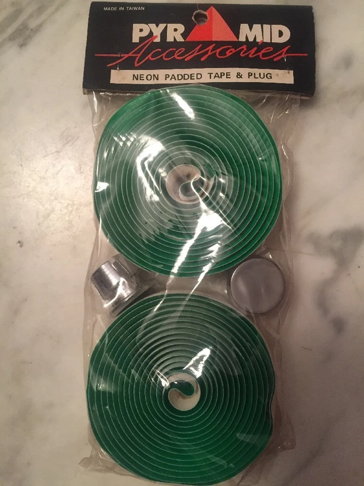 New Pyramid Padded Handlebar Tape + Plugs Neon Green - Image 1 of 1