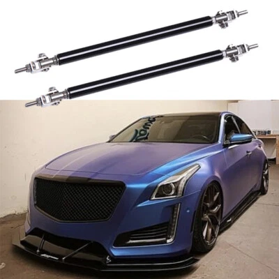 Black Adjustable Front Lip Splitter Strut Rod Tie Bars For Cadillac CTS ATS CT6 - Image 1 of 4