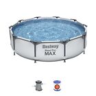 BestWay Steel Pro Frame Swimming Pool Set Round 10ft x30inch Filter Pump 56408