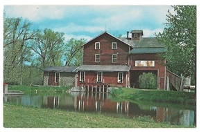 BONNEYVILLE MILL PARK Water Turbine Wheel ELKHART COUNTY Indiana Postcard IN - Picture 1 of 2