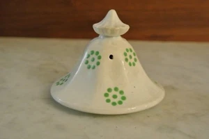 Antique Old White with Green Dots Ironstone Coffee /Tea Pot Lid - Picture 1 of 4