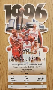 Allen Iverson 1996 Innaugural Game 76ers vs Bucks Full Ticket VERY RARE - Bild 1 von 10