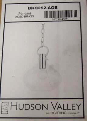 Hudson Valley Lighting BKO252-AGB Lina 12" Aged Brass Pendant (S18)