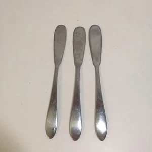 Retroneu Kent 3 Butter Spreaders Knives Stainless Steel Flatware Korea 7" - Picture 1 of 7