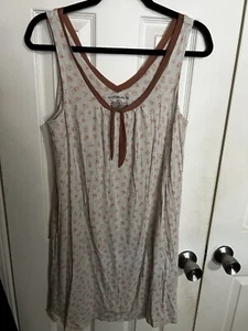 Nottibianche PJ Sleep Shirt M Animal Print Mesh Trim Sleeveless Shirt - Picture 1 of 3