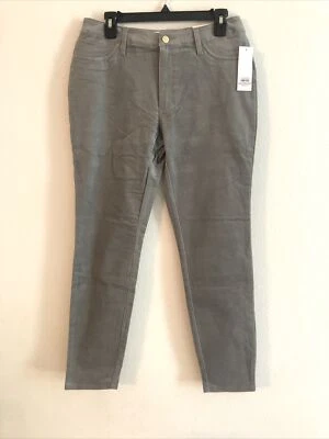 Pantalón de terciopelo ajustado gris tiro alto Ellen Tracy denim para mujer Foto 1 de 4
