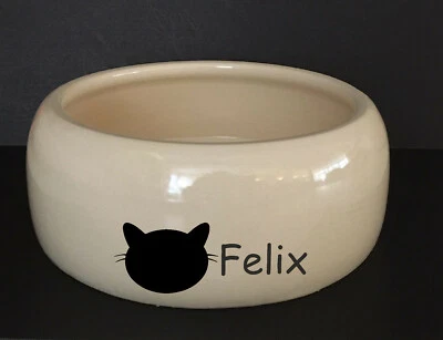 Napf mit Namen Sticker Futternapf Napf Tier Schale Schüssel Futter Katze Trog - Bild 1 von 4