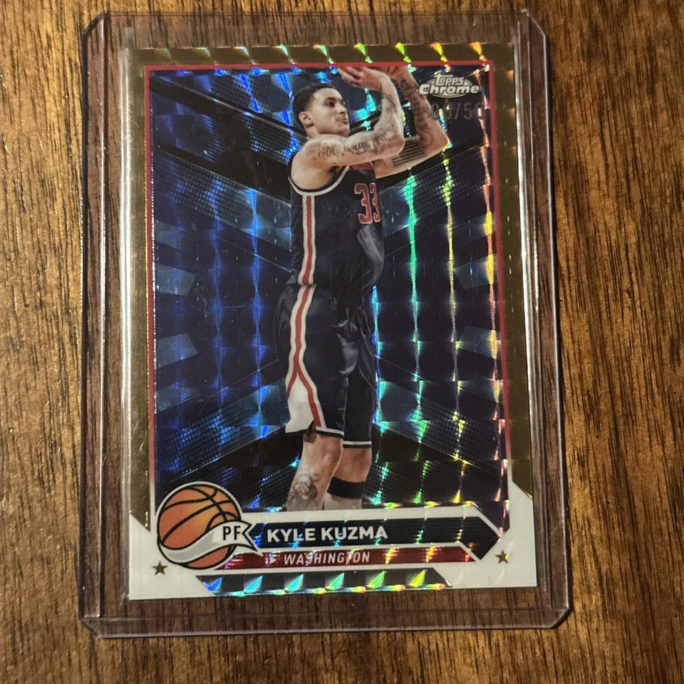Kyle Kuzma 2023-24 Topps Chrome Gold Refractor /50 - Image 1 of 2